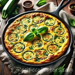 Italian zucchini herb frittata with Parmesan, basil and parsley