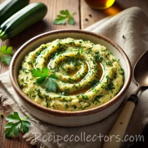 Herbed mashed zucchini with Parmesan, fresh basil and parsley